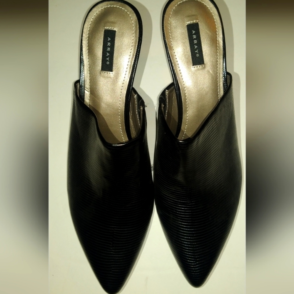 Women's Arrays synthetic black mule snake